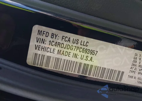 2023 Dodge Durango Gt Awd from USA, damaged, VIN 1C4RDJDG7PC693957